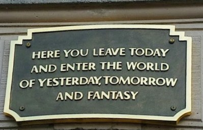 sign above disneyland entryway